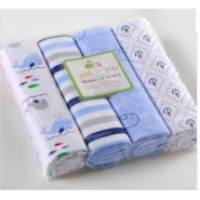 4Pcs Baby Receiving Bedsheets -Multi colours Baby Bedding