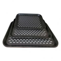 3 PCS Of Rubber Non-slip Serving Trays Platters- Multi-colours