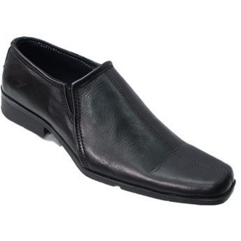 New Men's Genuine Leather Formal Gentle Shoes - Black