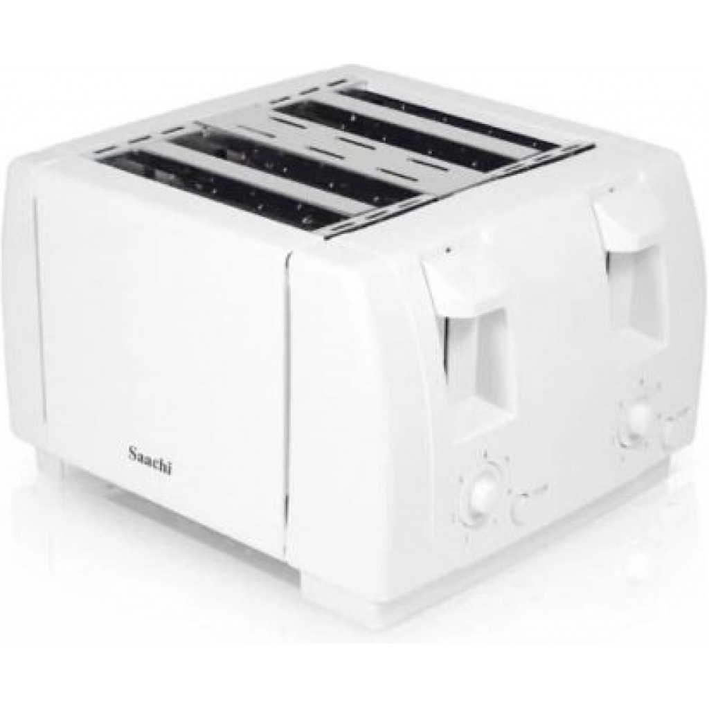 Saachi 4 Slice Stainless Steel Bread Toaster - White