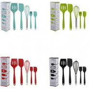 5 Pc Silicone Kitchen Tool Cooking Utensils/ Serving Spoons Set,Multi-Colours