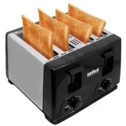 Sanford 4 Slice Stainless Steel Bread Toaster - Silver and Black
