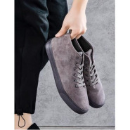 Men’s High Top Trendy Sneakers – Grey Men's Fashion Sneakers TilyExpress