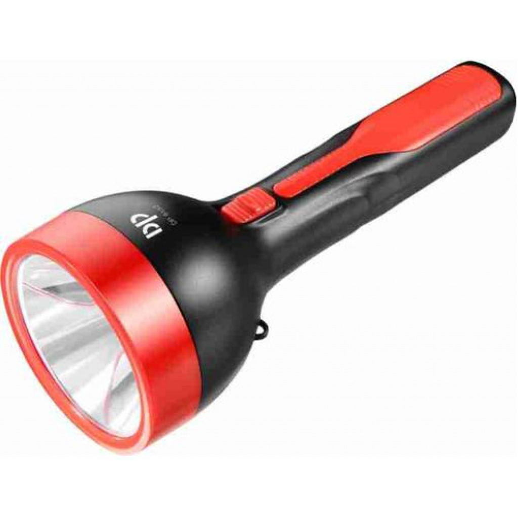 Plastic Aluminum Cup LED Light Rechargeable Torch Flashlight - Red