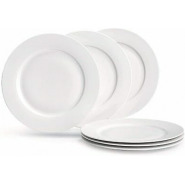6 Inch 12-Piece Porcelain Salad, Dessert Side Plates-White