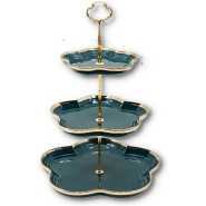 3-Tier Cookie Cake Stand Serving Platter Tray -Emerald Green