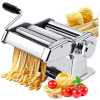 Pasta Maker Roller Machine, Manual Spaghetti, Noodles Maker Cutter-Silver