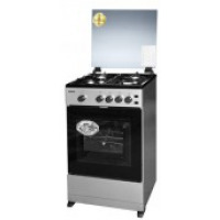 Geepas 50x50 Free Standing Oven, Stainless Steel, GCR5031 | 3 Burner & 1 Hot Plate
