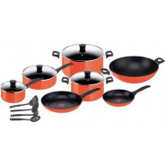 Tefal B168A574 15Pieces New Prima Cooking Set, Orange/Black, Aluminium