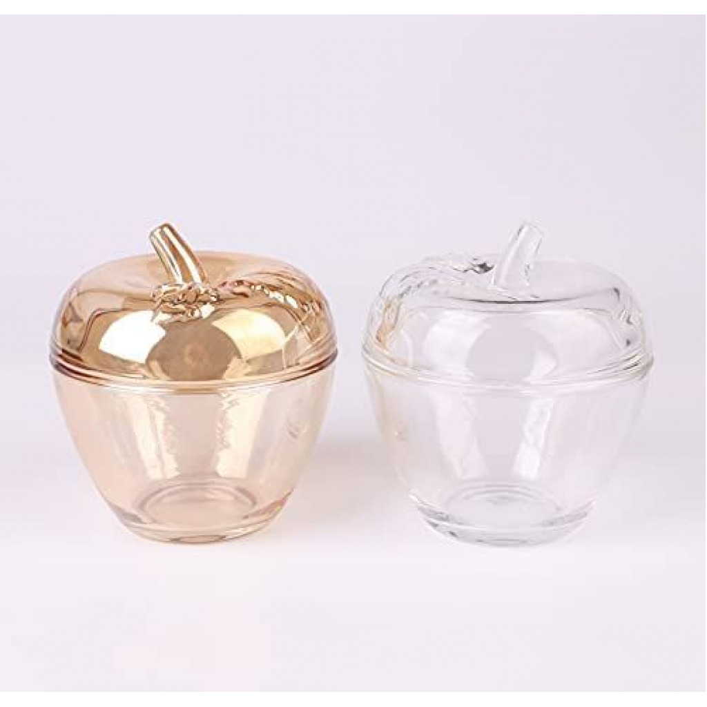 Solid Apple Sugar Glass Candy Jar Bowl Dish – Brown. Spice Racks TilyExpress 2
