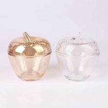 Solid Apple Sugar Glass Candy Jar Bowl Dish – Brown.