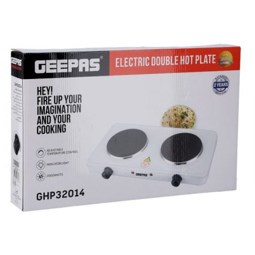 Geepas GHP32014 Electric Double Hot Plate - White