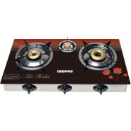 Geepas GGC31012 3-Burner Gas Cooker Size 70Mm, 40Mm & 90Mm Respectively – Ergonomic Design, Automatic Gas Cook Tops