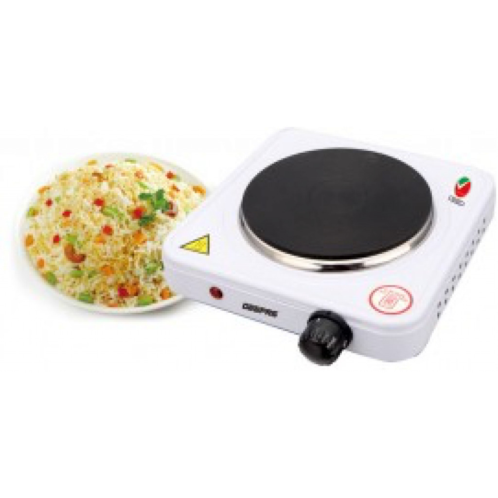 Geepas GHP32013 1000W Electric Single Hot Plate, White