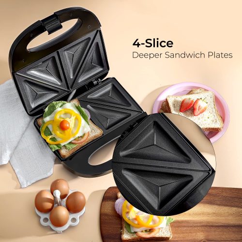 Geepas Sandwich Maker - GSM6002 - Black