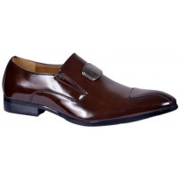 Men's Formal Slip-on Gentle Faux Leather Shoes - Coffee Brown