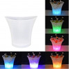 5L Led Ice Bucket Color Changing Plastic Champagne Wine Ice Bucket-White Ice Buckets & Tongs
