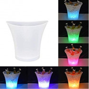 5L Led Ice Bucket Color Changing Plastic Champagne Wine Ice Bucket-White