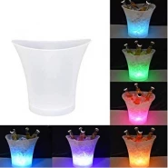 5L Led Ice Bucket Color Changing Plastic Champagne Wine Ice Bucket-White Ice Buckets & Tongs TilyExpress 2