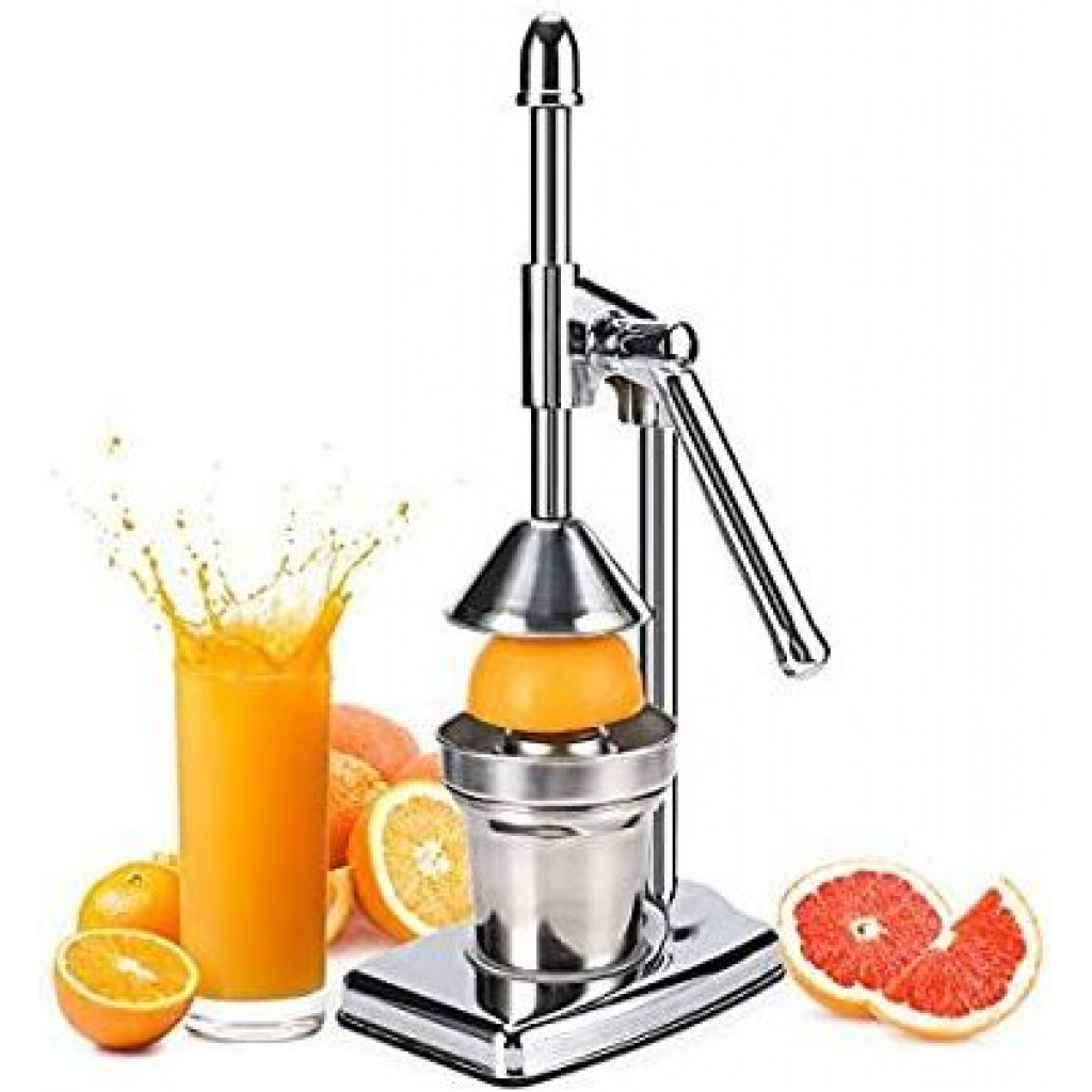 Stainless Steel Manual Lever Fruit Press Orange Citrus Juicer -Silver Citrus Juicers TilyExpress