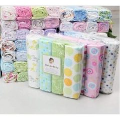 4Pcs Baby Receiving Bedsheets - Multicolor