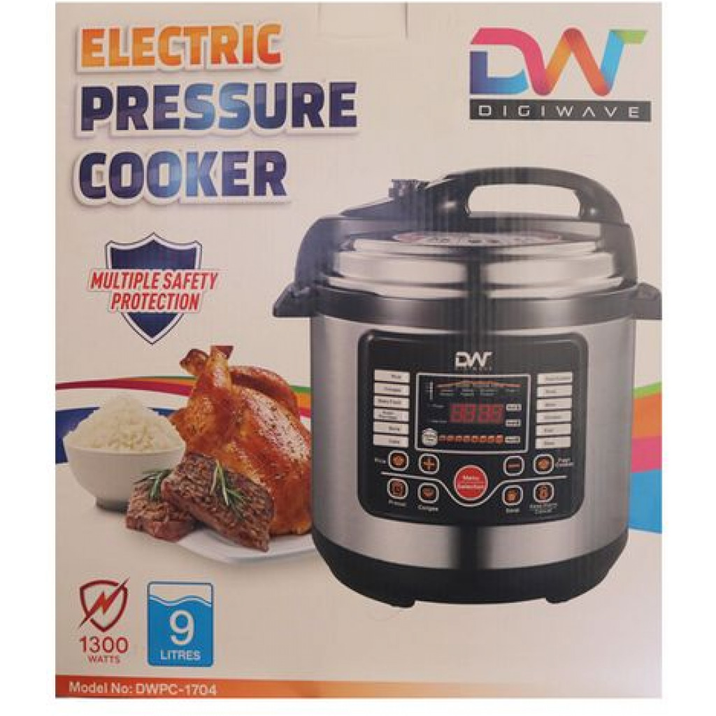 Digiwave 9L Electric Pressure Cooker 1300W - Silver