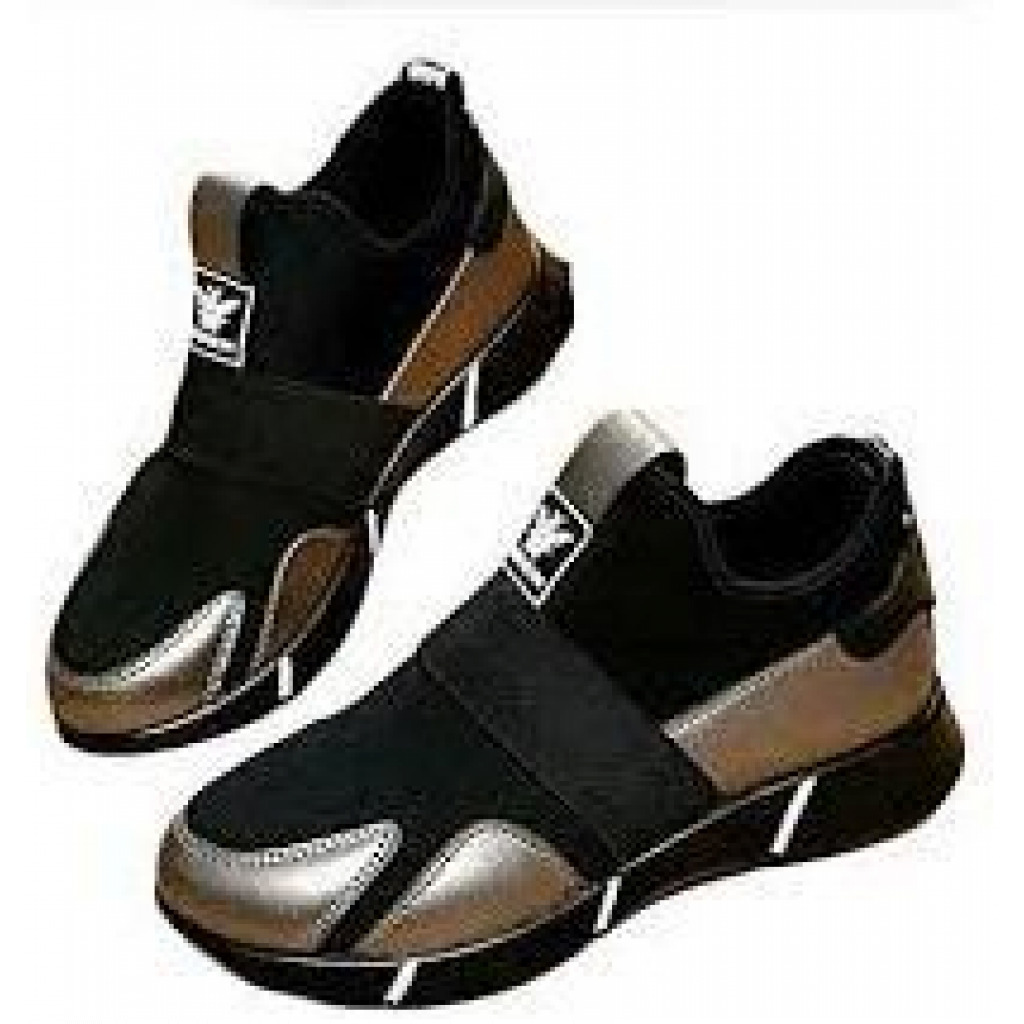 Ladies’ Sneakers – Black, Gold Women's Fashion Sneakers TilyExpress 3