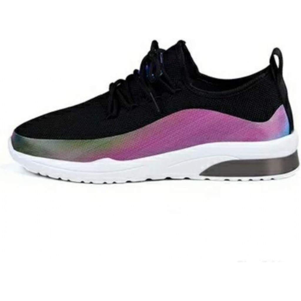 Ladies Fashion Sneakers – Black Women's Fashion Sneakers TilyExpress 3
