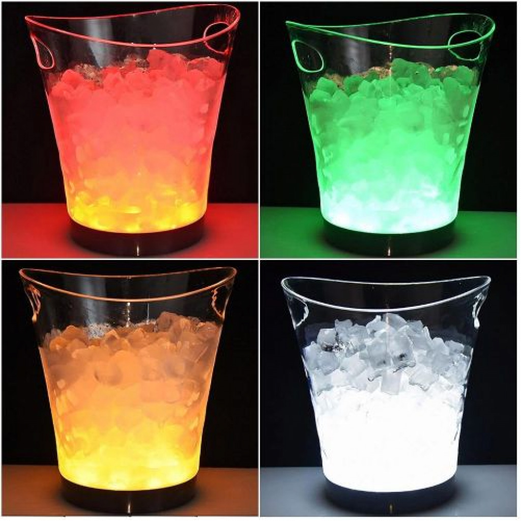 5L Led Ice Bucket Color Changing Plastic Champagne Wine Ice Bucket Multi-colours