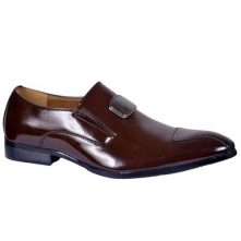 Men’s Formal Slip-on Gentle Faux Leather Shoes – Coffee Brown