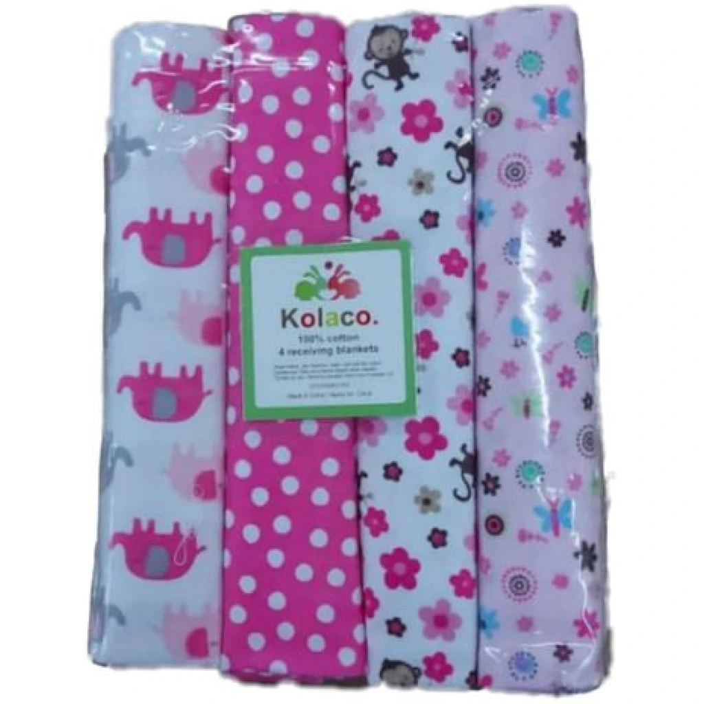 4Pcs Cotton New Born Baby Receiving Bedsheets