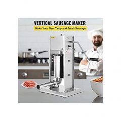 Sausage Filler Machine 5L Stainless Steel Sausage Maker Vertical Manual two Speed - Silver