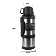 4L Stainless Steel Thermos Bottle Travel Water Kettle Vacuum Flask, Silver