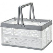 Foldable Storage Basket Kitchen Fruit Toy Holder Cosmetic Container Shelf Box-White