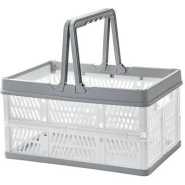 Foldable Storage Basket Kitchen Fruit Toy Holder Cosmetic Container Shelf Box-White