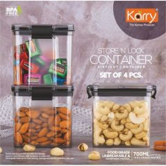 700ml 4-Piece Plastic Transparent Plain Storage Box Tins Containers -Black Food Savers & Storage Containers TilyExpress 8