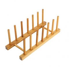Multi-Purpose Bamboo Plate Holder and Pot Lid Organizer Storage Rack -Brown Utensil Racks TilyExpress 3