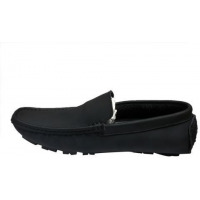 New Men's Slip-on Leather Moccasins Shoes - Black