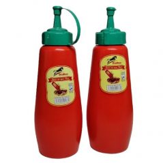 2 Pcs Plastic Squeeze Dispenser Vinegar Oil Tomato Sauce Bottles – Multi-colour