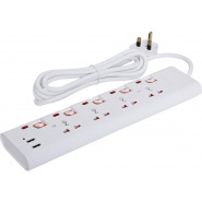 Geepas GES4095 4 Way Extension Socket with USB Port – White Power Cables TilyExpress 2