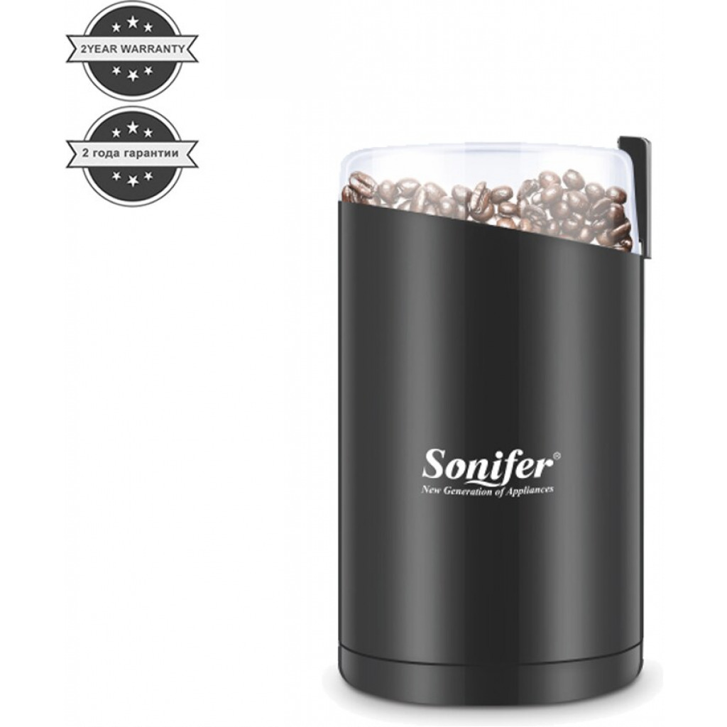 Sonifer 220V Mini Electric Coffee Bean Grinder Grinder Herb Nuts SF-3525 - Black/White