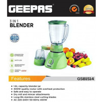 Geepas GSB1514 3-In1 Blender - 1.6 liters - Green