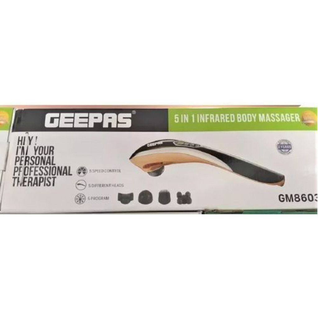Geepas Electric Infrared Body Massager 5 In 1 - Gold/Black