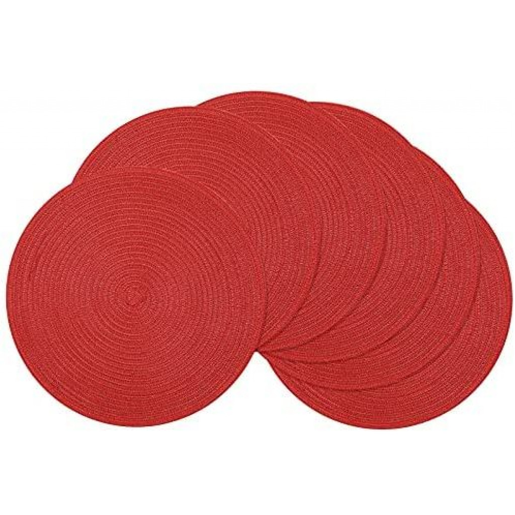 6 Round Decorative Placemats Table Mats- Red. Tabletop Accessories TilyExpress 3