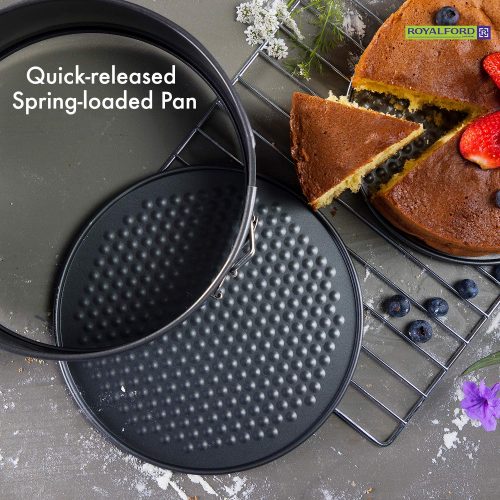 Royalford Non-Stick Quick-Release Springform Cake Tin with Loose Base, 24 cm , Baking Tin, Easy Release Pan, RF7036