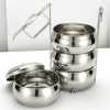 Steel Belly Food Carrier, Tiffin Lunch Box With 4 Container, 25 cm- Silver. Lunch Boxes TilyExpress