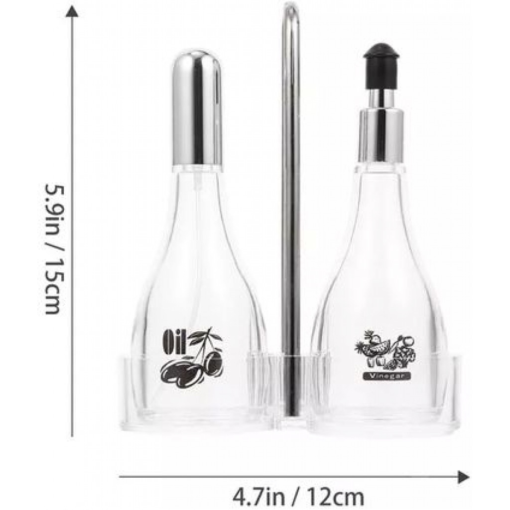 2 Pcs Acrylic Vinegar Oil Dispenser Sauce Sprayer Bottle Set -Colourless