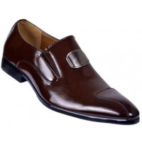 Men's Formal Slip-on Gentle Faux Leather Shoes - Coffee Brown