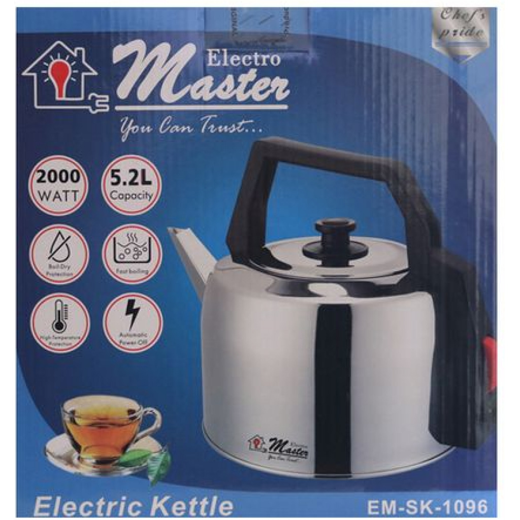Electro Master EM-SK-1096 5.2Litre Electric Kettle – Silver Electric Kettles TilyExpress 3