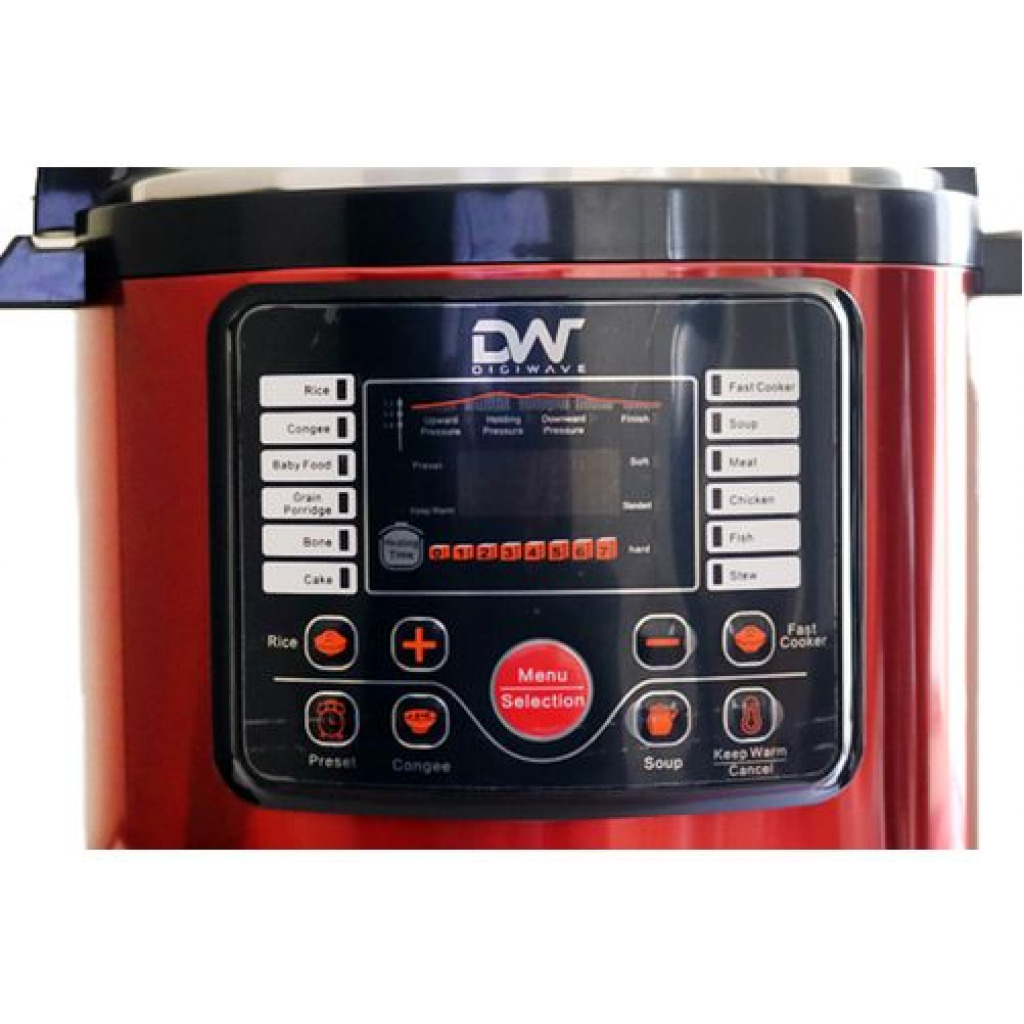 Digiwave 7L Electric DWPC-1703 Pressure Cooker 1200W - Maroon